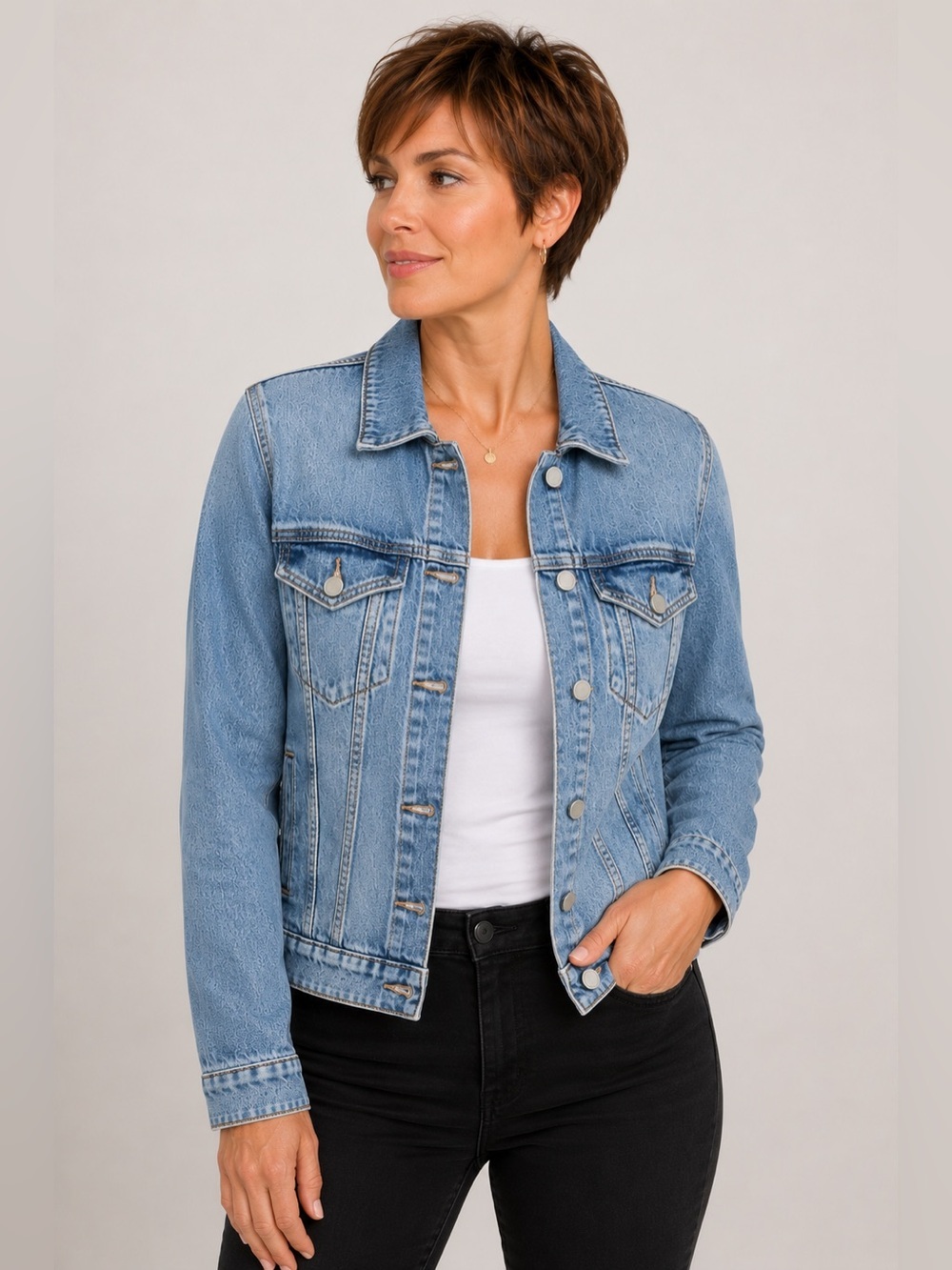 Lucky Brand Light Wash Denim Jacket Size M